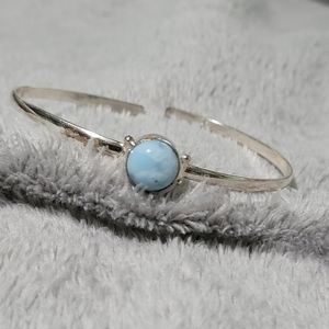 Dominican Larimar Adjustable Bangle Bracelet